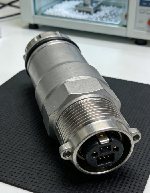 Aerospace connector component after 500 hours salt spray testing