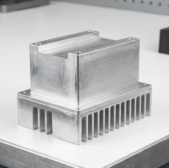 CNC machined aluminum surface before anodizing treatment