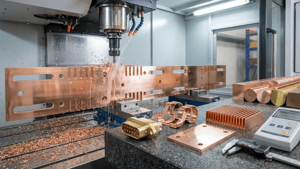 High-precision copper electrical connectors and busbars