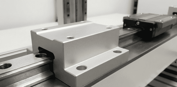 Precision aluminum linear guide rail with mounting brackets